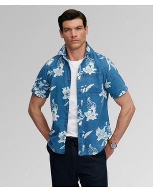 Superdry & Co Vintage Loom Short Sleeve Shirt - Blue