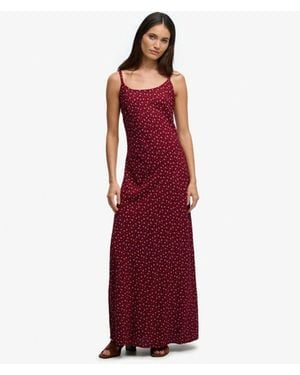 Superdry Printed Cami Maxi Dress - Red