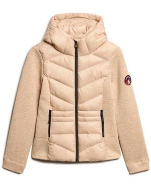 Superdry & Co Hooded Storm Knit Hybrid Jacket - Natural