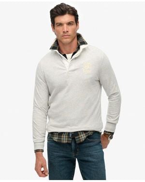 Superdry Vintage Athletic Jersey Rugby Top - Grey