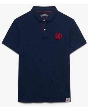 Superdry & Co Pique Monogram Polo Shirt - Blue