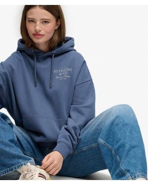 Superdry & Co Luxe Casual Relaxed Hoodie - Blue