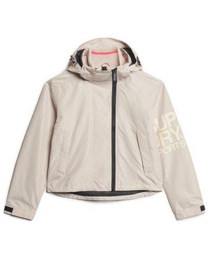 Superdry & Co Hooded Embroidered Sd Windbreaker Jacket - Natural