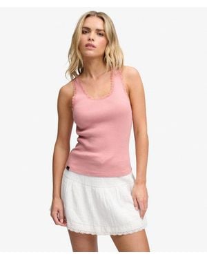 Superdry & Co Vintage Lace Trim Vest - Red