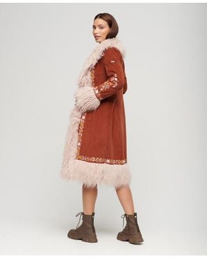 Superdry Embroidered Long Afghan Coat