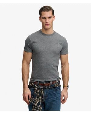 Superdry Essential Stacked Logo Embroidered T-shirt - Gray