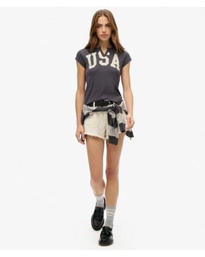 Superdry Athletic Essentials Notch Neck Graphic T-shirt - Blue