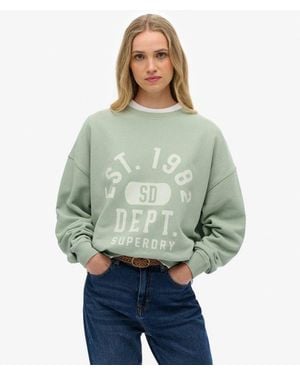 Superdry & Co Athletic Essentials Relaxed Crew Sweatshirt - Green