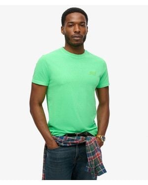 Superdry Essential Logo Embroidered Neon T-Shirt - Green