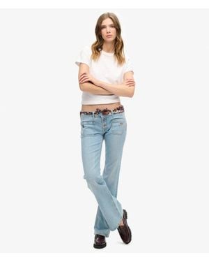 Superdry & Co Organic Cotton Vintage Low Rise Slim Flare Jeans - Blue