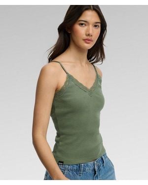 Superdry & Co Essential Lace Trim Cami Top - Green