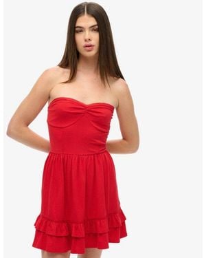 Superdry 50s Lace Bandeau Mini Dress - Red