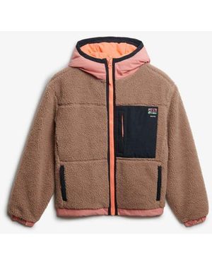 Superdry & Co Vintage Sherpa Fleece Jacket - Natural