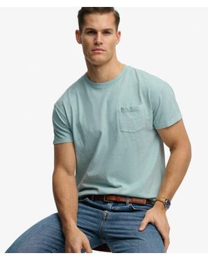 Superdry & Co Classic Cotton Linen Pocket T-shirt - Blue