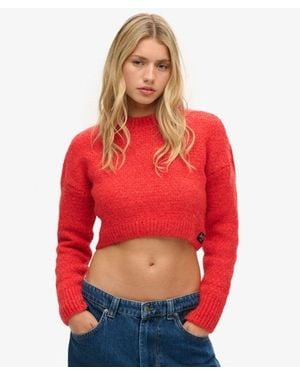 Superdry & Co Vintage Textured Crop Knit Sweater