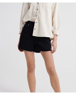 Superdry Denim Mid Length Shorts - Black