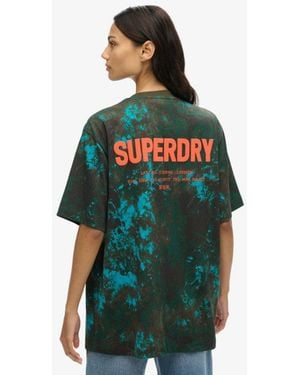 Superdry Oversized Utility Camo T-shirt - Groen