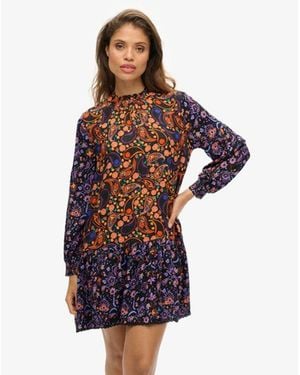 Superdry High Neck Mini Dress Multiple Colours - Multicolour