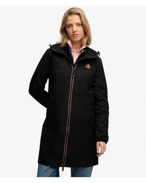 Superdry & Co Long Tri Colored Windbreaker Jacket - Black