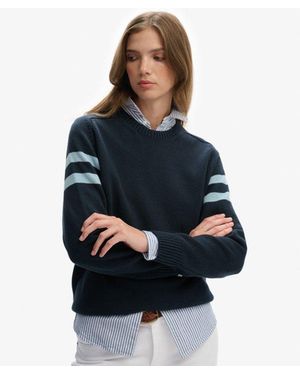 Superdry & Co Relaxed Stripe Knitted Sweater - Blue