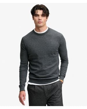 Superdry Homme Pull Essentiel Léger En Laine Mélangée Taille - Gris