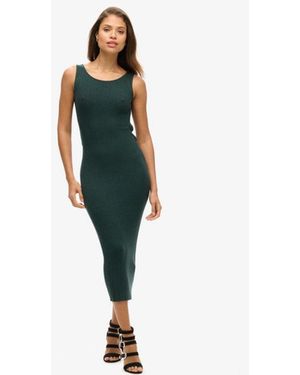 Superdry & Co Backless Knitted Midi Dress - Green