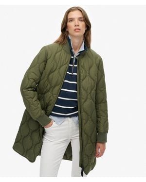 Superdry & Co Long Quilted Liner Jacket - Green