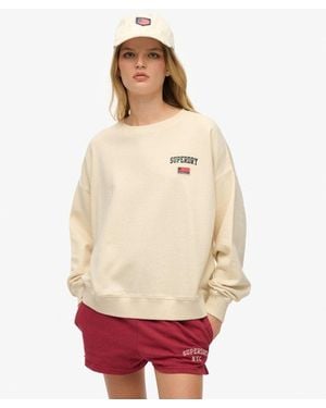Superdry Athletic Essentials Relaxed Crew Sweatshirt - Natural
