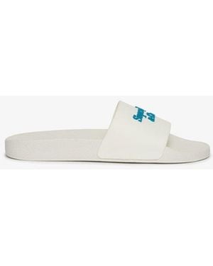 Superdry & Co Company Logo High Build Sliders - White