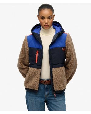 Superdry Hooded Fleece Jacket - Blue