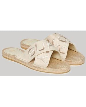 Superdry Mules type espadrilles à brides croisées - Métallisé