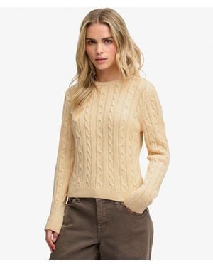 Superdry & Co Essentials Cable Knit Jumper - Natural