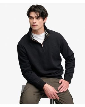 Superdry & Co Essential Serif Logo Half Zip Sweatshirt - Black