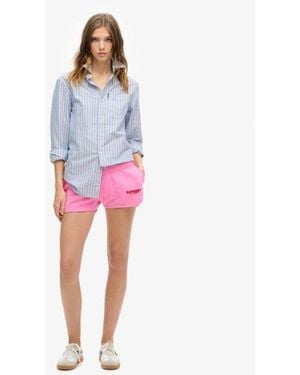 Superdry & Co Ladies Sportswear Logo Racer Shorts - Red