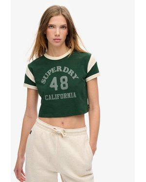 Superdry & Co Athletic Essentials Graphic Ringer T-shirt - Green