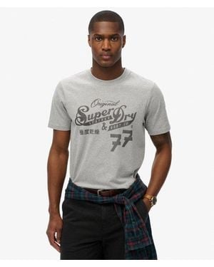 Superdry Leather & Boot Co Script T-shirt - Grey