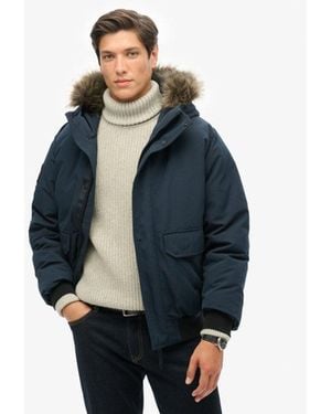 Superdry & Co Everest Faux Fur Bomber Jacket - Blue