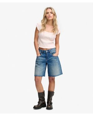 Superdry & Co Mid Rise baggy Jorts - Blue