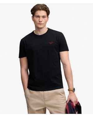 Superdry Essential Serif Logo Embroidered T-Shirt - Black