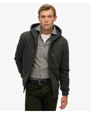 Superdry Borg Lined Zip Hoodie - Black