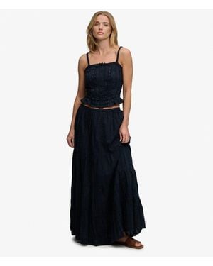 Superdry & Co Tiered Maxi Skirt - Black