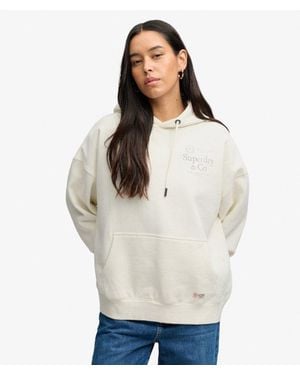 Superdry & Co Luxe Casual Relaxed Hoodie - Natural