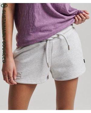 Superdry & Co Organic Cotton Vintage Logo Jersey Shorts - Purple