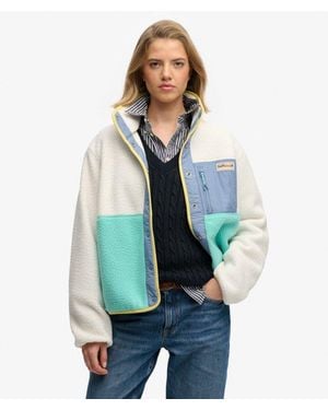 Superdry Colour Block Fleece Jacket - White