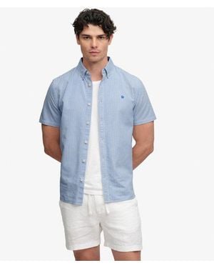 Superdry & Co Preppy Oxford Short Sleeve Shirt - Blue