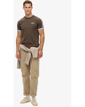 Superdry Essential Logo Retro Striped T-shirt - Brown