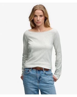 Superdry Bardot Off Shoulder Top - White