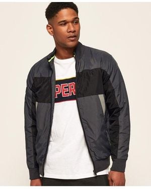 Superdry Otis Padded Track Jacket Dark Charcoal - Blue