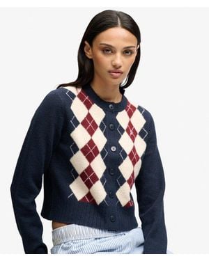 Superdry & Co Argyle Cardigan - Blue