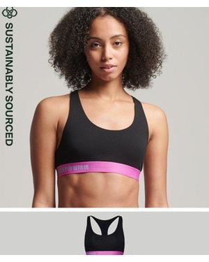 Superdry Organic Cotton Offset Logo Crop Bralette - Green
